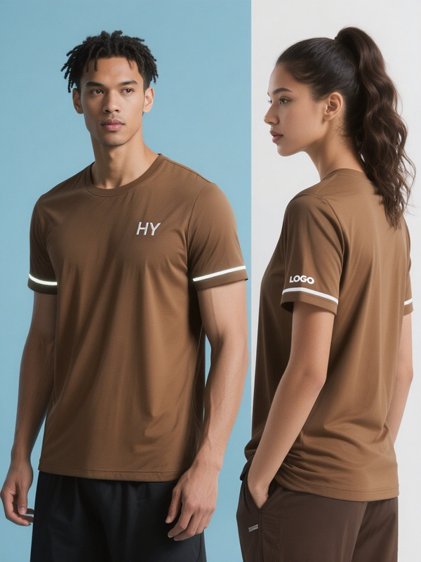 HY メンズ反射ストリップナイトランニング Tシャツカスタマイズされた通気性フィットネス半袖アウトドアスポーツ速乾性 Tシャツ 100 枚 MOQ|undefined