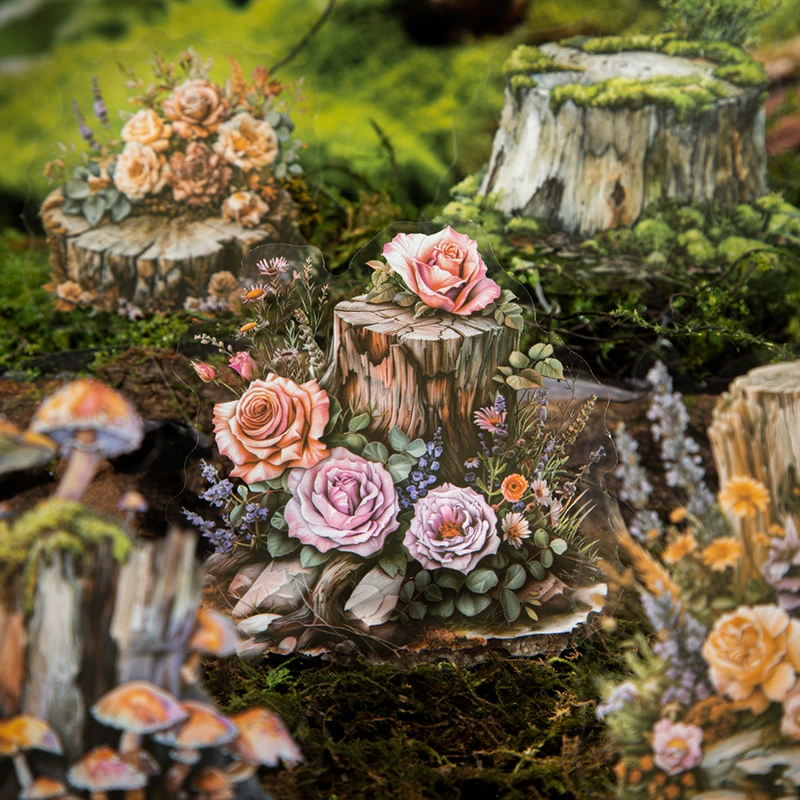 Retro sticker, base constructor with clove mushrooms, DIY