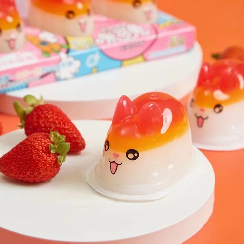 Hugely Popular Three-Color Mikey Rabbit Pudding Jelly Strawberry Flavor 243g Fruit Type Cute Cartoon Dessert Snack