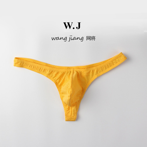 Lace mesh low-rise sexy nylon ice silk breathable boyshorts for European and American men, fast fashion export source