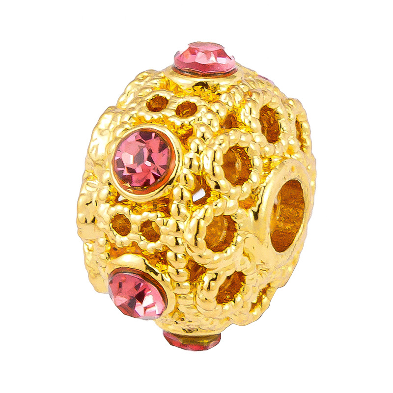 Antiguo método oro goteando aceite azul quemado colgante cuentas Dios de la riqueza atrapador de sueños flor cuentas de tambor accesorios de bricolaje joyería de transferencia