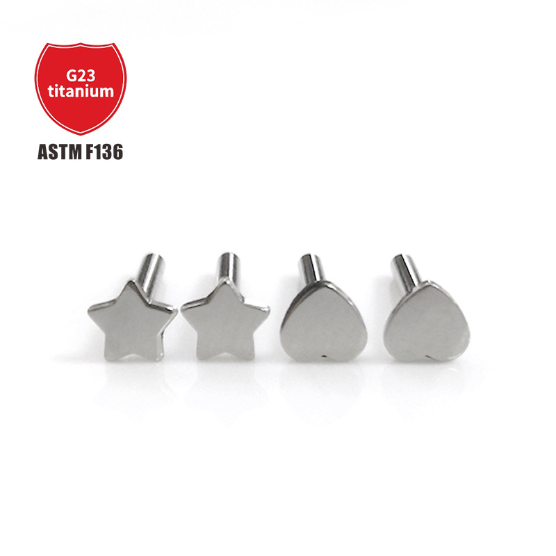 Pointed titanium steel lip stud product view