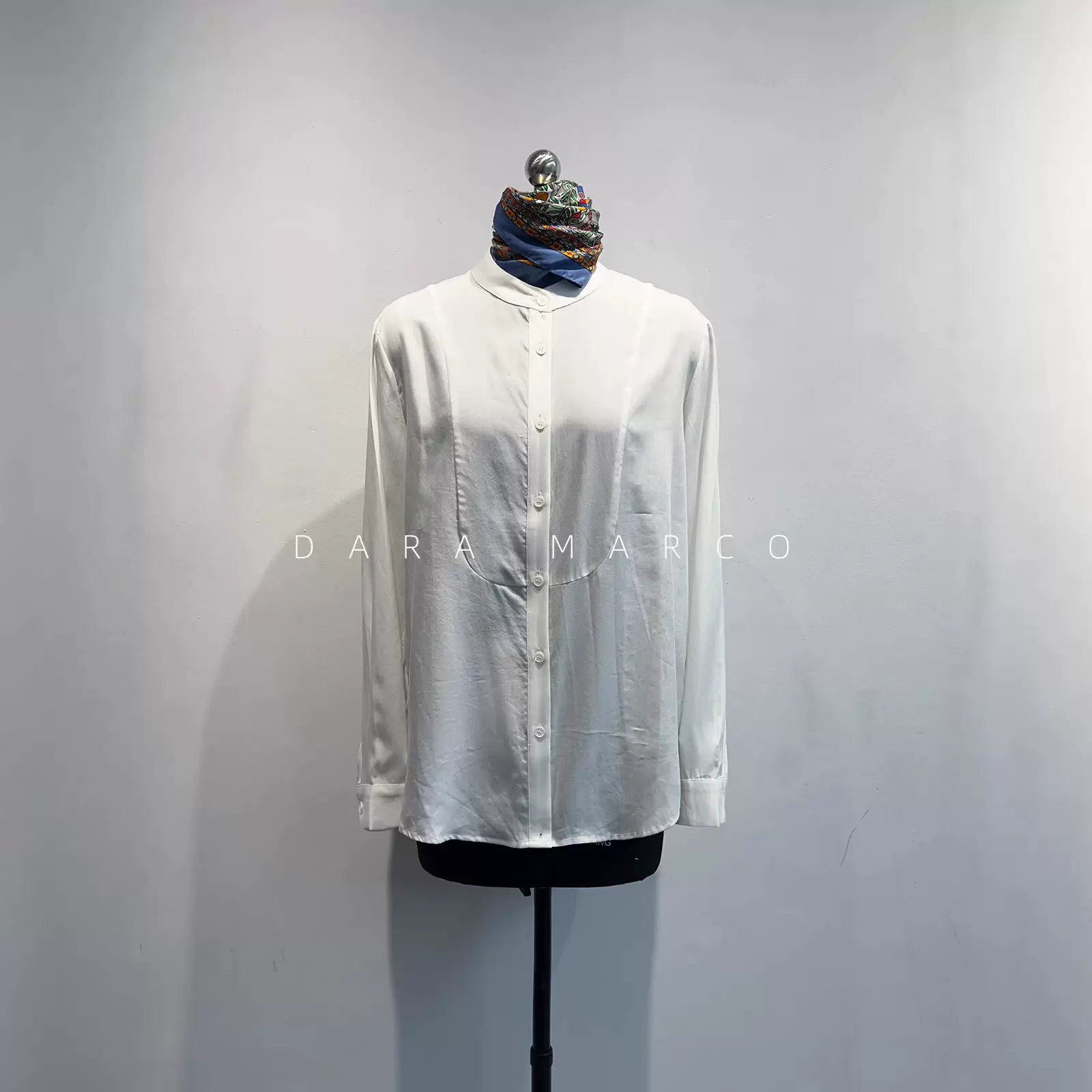 冰感顺滑~100莱赛尔长袖衬衫休闲简约纯色立领上衣宽松防晒衫女春