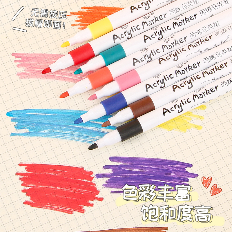 A base de agua marcador acrílico traje 36 color arte graffiti color pluma estudiante especial DIY pintura color pluma al por mayor
