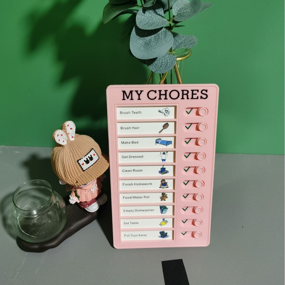 La autodisciplina tarjeta perforadora Niños Estudiantes de la escuela primaria mesa de aprendizaje buenos hábitos desarrollar planes de esta tarea de vacaciones de verano tiempo mesa de artefactos