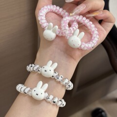 可爱卡通米菲兔电话线发圈甜美皮筋少女马尾发绳简约发饰头绳
