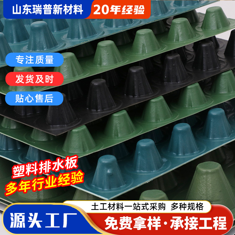 现货塑料排水板 2公分疏水板 楼顶绿化车库塑料排水板 滤水板