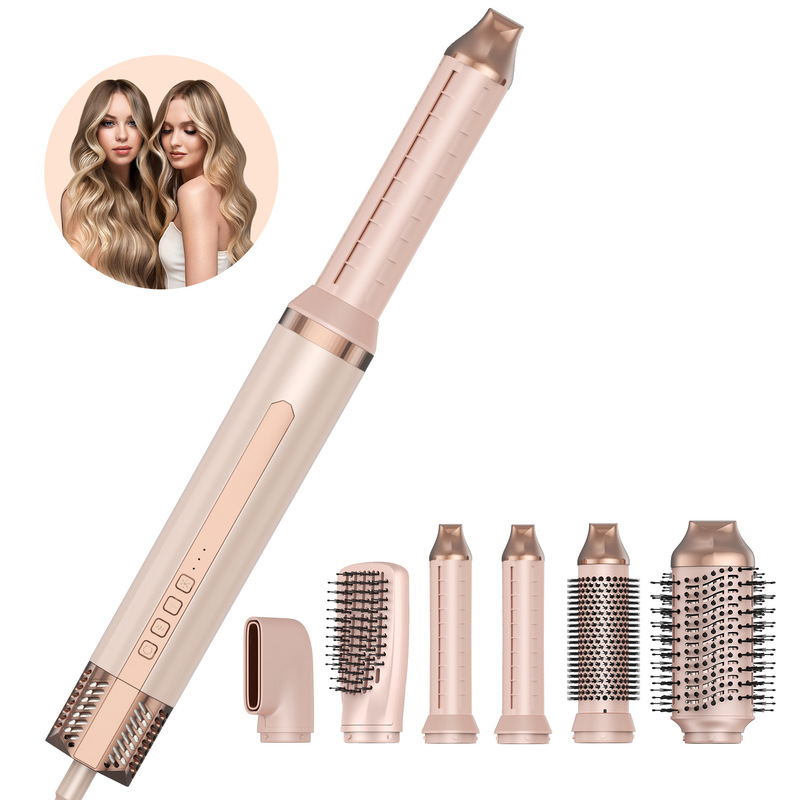国境を越えた売れ筋の6-in-1ヘアアイロン、ストレートヘアコーム、多機能家庭用ポータブル熱風コーム、電動高速ブロワー|undefined