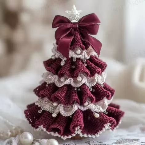 跨境DIY Crochet Christmas Tree Kit 手工DIY钩针圣诞树套件装|undefined