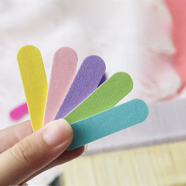 Junda Colorful Mini Wood File Mixed Color Wood Chip File Disposable Nail File Manicure Set Accessories in Stock