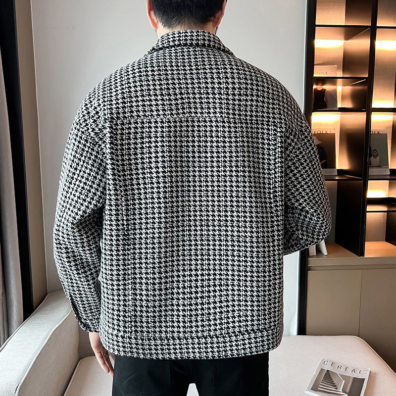 Men's Casual Loose Woolen Short Coat 4