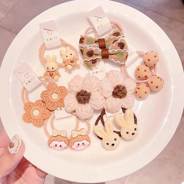 Baby pequeño pulgar anillo de cabello para niñas no lastimas correa de cabello para niños cuerda de cabello de alta elasticidad para niños