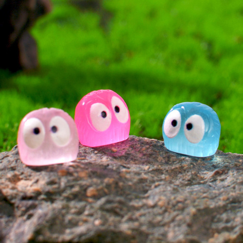 Cross-border cute night light owl moss micro landscape succulent mini ornament miniature cartoon small black crystal ball accessories