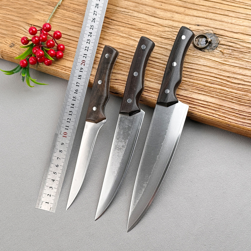 Damascus solid wood handle boning knife kitchen for slicing meat cutting knife segmentation pig, cattle and sheep knife slaughter knife
