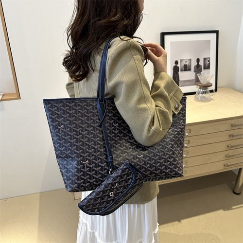 Tote bag dog tooth tote bag large capacity women's versatile shoulder baby and mother bag single shoulder shopping bag classic women's bag