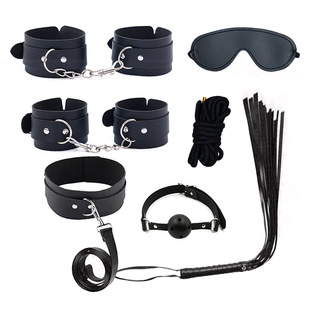 SM sex toys leather 7-piece ten-piece set of training binding milk clip adult supplies toys 