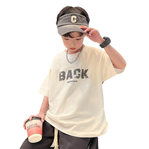 男童短袖T恤夏装2024新款儿童夏季上衣男孩中大童炸街半袖潮t代发