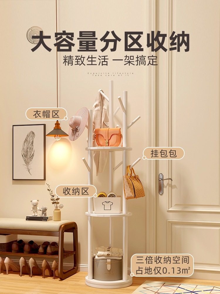 ✅ Floor-Standing Clothes Rack for Bedroom, Living Room, Home Use, Indoor Coat Rack, Freestanding Solid Wood Bedside Clothes Rack for Nighttime Use