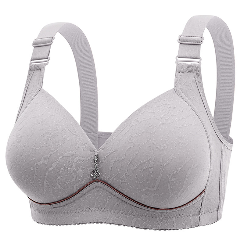 Cross-Border nuevo más tamaño inalámbrico cómodo transpirable colección de mama ropa interior de mujer no magnética delgada taza brillante gordito chica sujetador