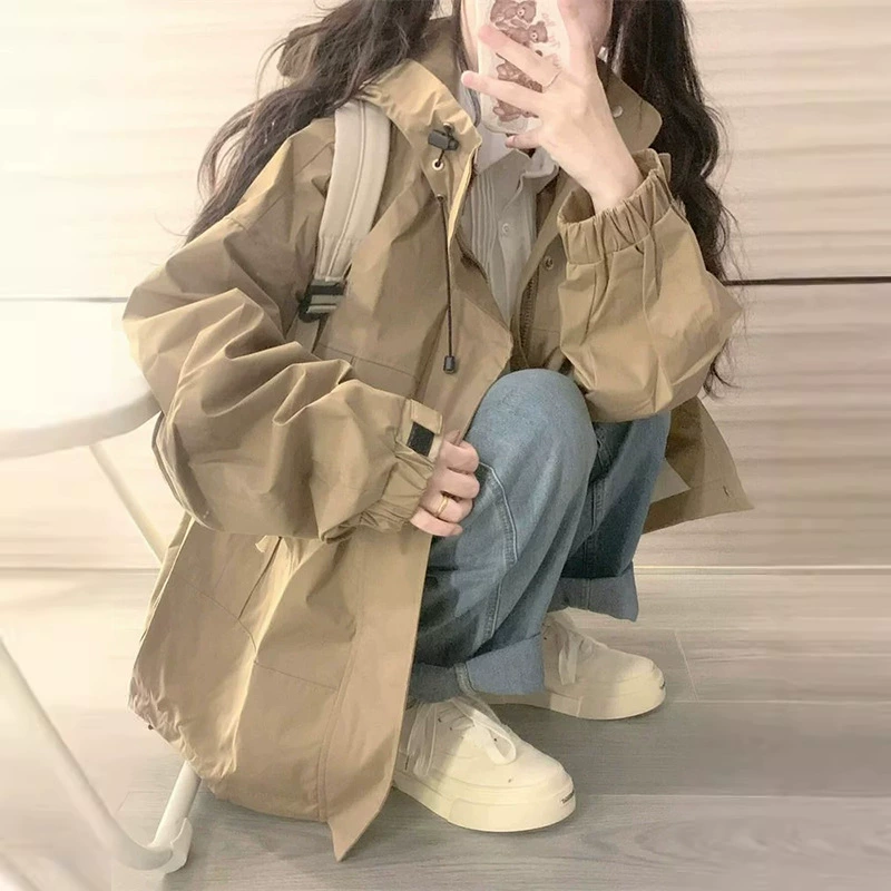 Осеннее ретро классическое trench-coat, куртка для учащихся начальной школы для отдыха, оверсайз