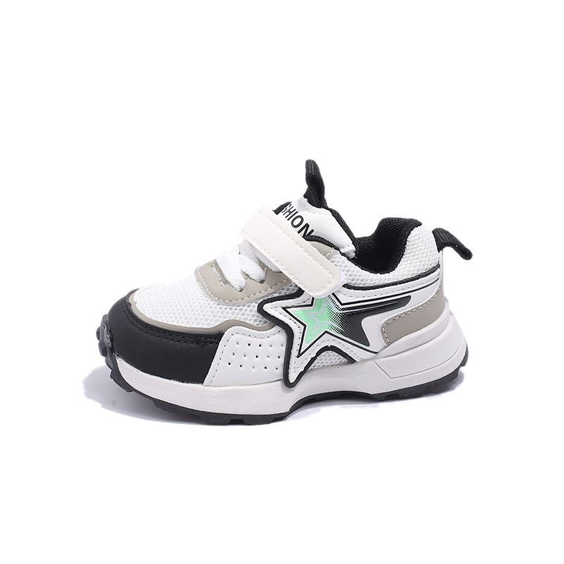 Zapatos de malla para niños, novedad primavera 2026, venta al por mayor, zapatos deportivos transpirables de suela blanda para bebés y niños pequeños, zapatos deportivos para niñas.