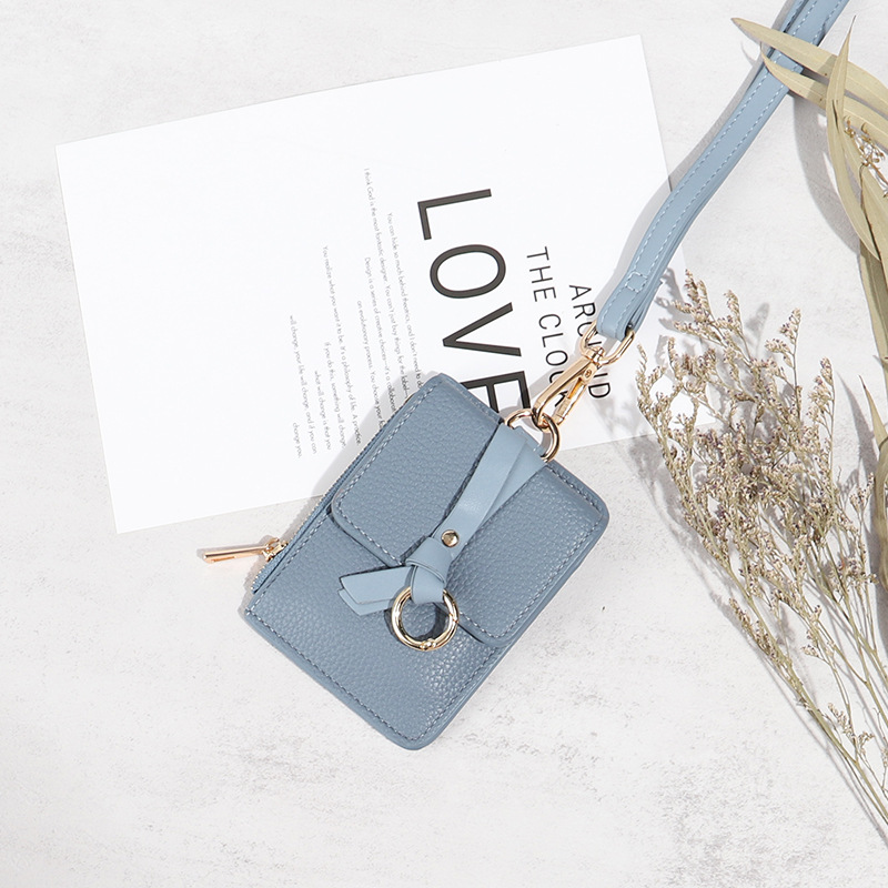 Cuello halter Mini Card Bag Funda protectora para permiso de trabajo Funda para llaves multifuncional Tarjeta de autobús para estudiantes Tarjeta de comida Paquete pequeño Liquidación