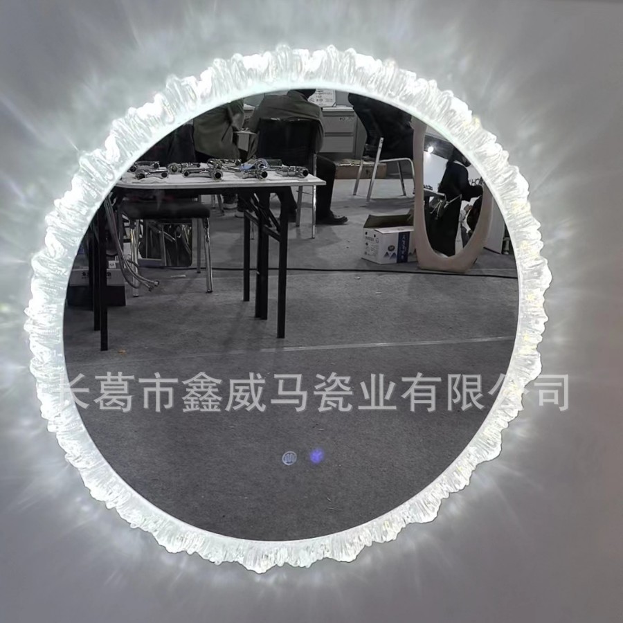 Gabinete de baño espejo con marco separado LED oval con lámpara de baño inteligente de desneblado de baño espejo de maquillaje de pieza única
