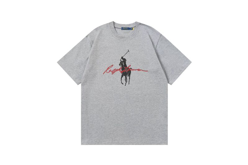 クロスボーダー 25ssRL Laff's 高品質刺繍ロゴ ルーズコットン 半袖 メンズ レディース おしゃれで万能なTシャツ|undefined