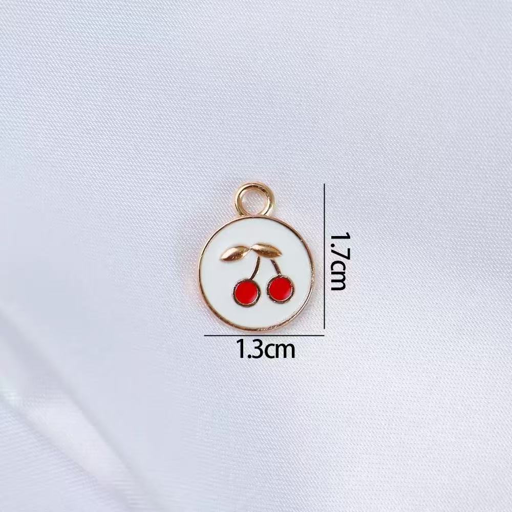 Colgante de frutas de aleación con gota de aceite, DIY pulseras y pendientes