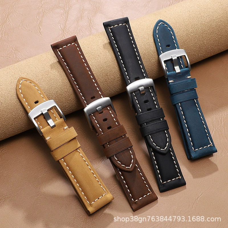Подходит для ремешка Huawei GT3pro, нового ремешка Huami GTS Vintage Crazy Horse из воловьей кожи 22 мм Apple 78 поколения