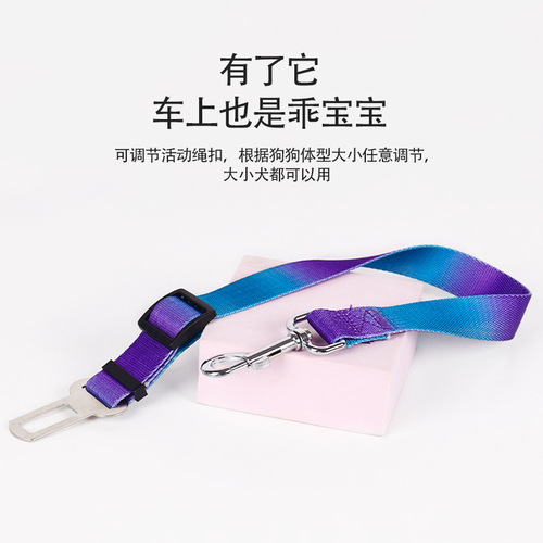 Cross-border gradient pet car seat belt, dog outing leash, car safety buckle, anti-lost dog collar