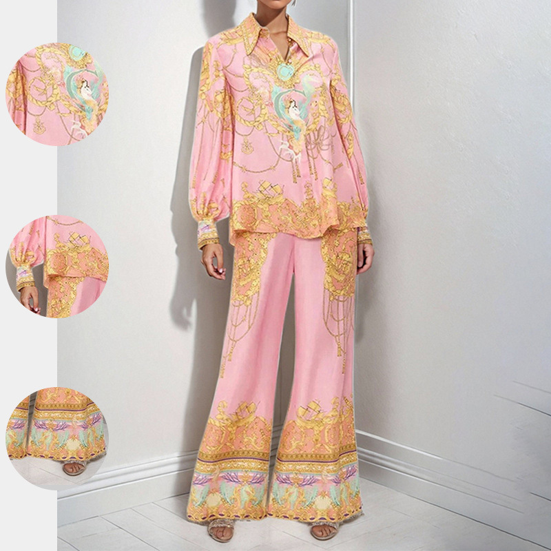 Nueva colección de ropa de mujer de primavera 2026, conjunto de moda transfronteriza europeo-americana, elegante camisa estampada de estilo palacio y_voghion.com