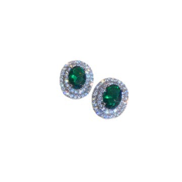 Retro elegant earrings with zircon with letters from pearl