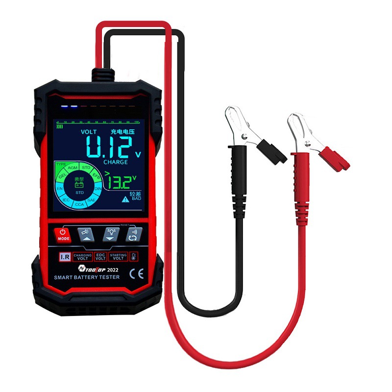 Detector de batería OOLTOP pantalla a color de 3,2 pulgadas ET2201 reconocimiento automático de voltaje con temperatura inteligente 12V