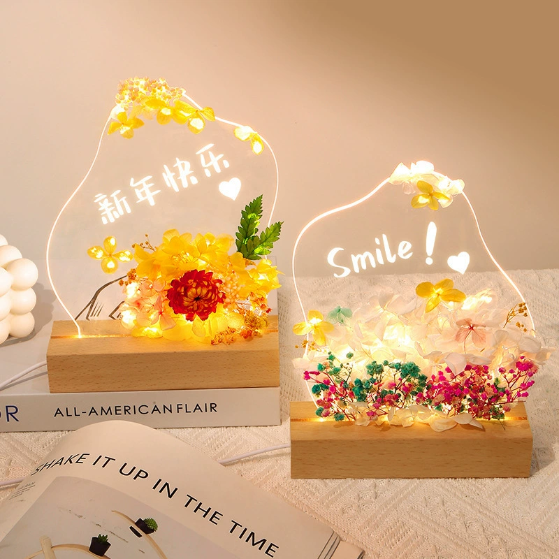 Детский ручной работы DIY вечный цветок ночник материал сумка ручная роспись акриловое граффити сушеный цветок декоративные украшения для рисования