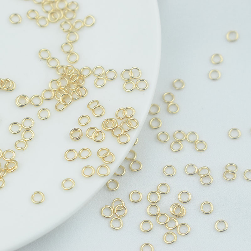 Copper Plated 18K Gold Pack Open Ring 18K Link Ring diy Handmade Earrings Necklace Bracelet Single Ring Accessories Chain