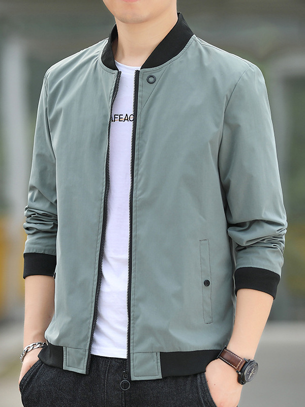 Otoño nueva juventud chaqueta casual de los Hombres estilo coreano soporte collar cazadora chaqueta uniforme de béisbol de los hombres transfronterizos