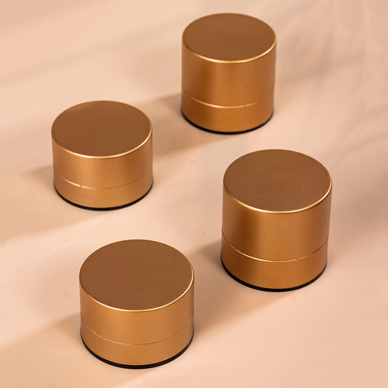 新款圆形金属小罐茶空罐食品级PS底座便携迷你茶叶罐密封铝罐定制