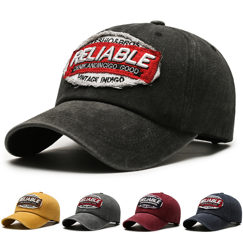 Hat European and American Style Fashion Washed Old Letter Embroidered Cap Trendy Men's Personalized Street Sunshade Baseball Cap