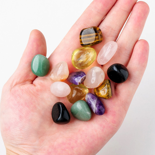 Natural crystal agate semi-precious stone polished tumble stone crystal raw stone aromatherapy stone diffuser stone fish tank decoration gravel