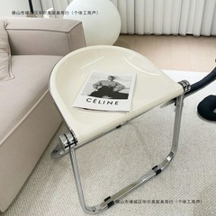ins风简约餐椅家用折叠凳网红拍照水晶椅亚克力透明中古家具凳子