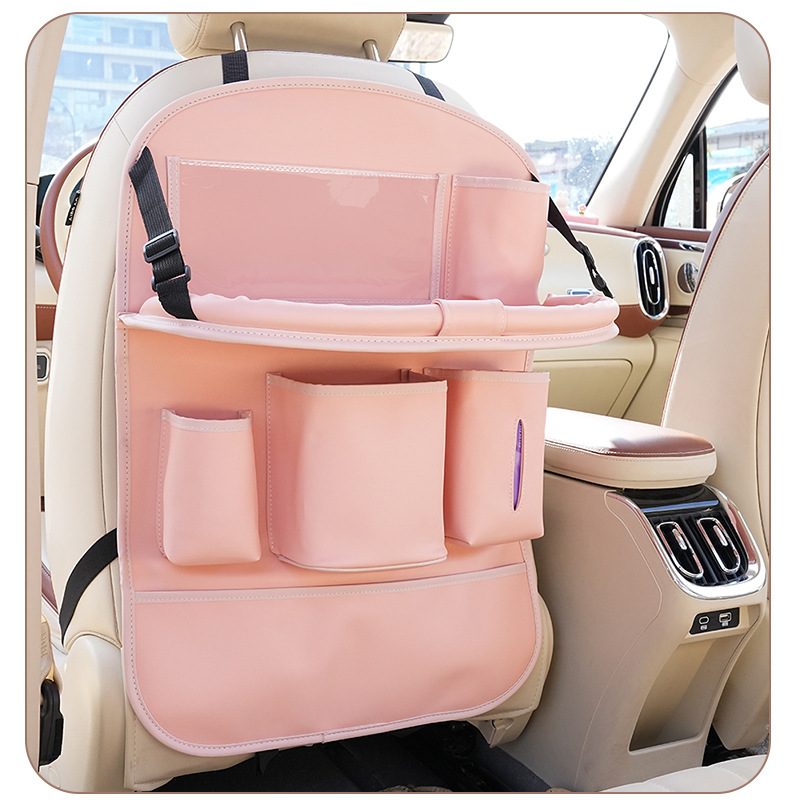 Blue Rain Car Folding Table Board Car Storage Hanging Bag Leather Car Trash Can Multifunctional Dining Table Storage Bag