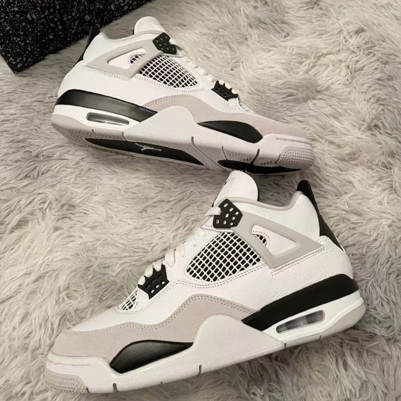 Putian shoes, pure original AJ4 basketball shoes, lychee pattern leather upper, Jordan casual versatile sports shoes, high-top sneakers