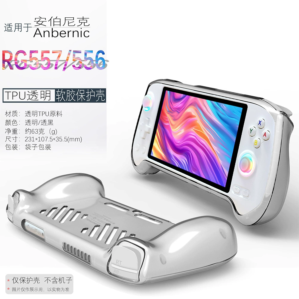 Подходит для защитного чехла Ambernik RG557 Anbernic RG556 прозрачная мягкая резиновая оболочка TPU охлаждение простой