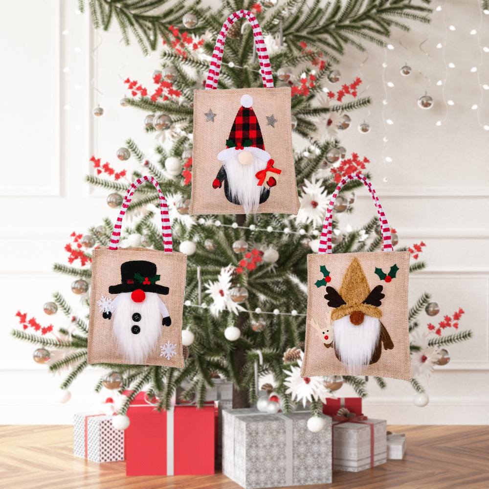 1 Piece Quantity Christmas Fashion Snowman Cloth Party Gift Bags