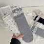 夏季波点薄款镂空中筒袜
