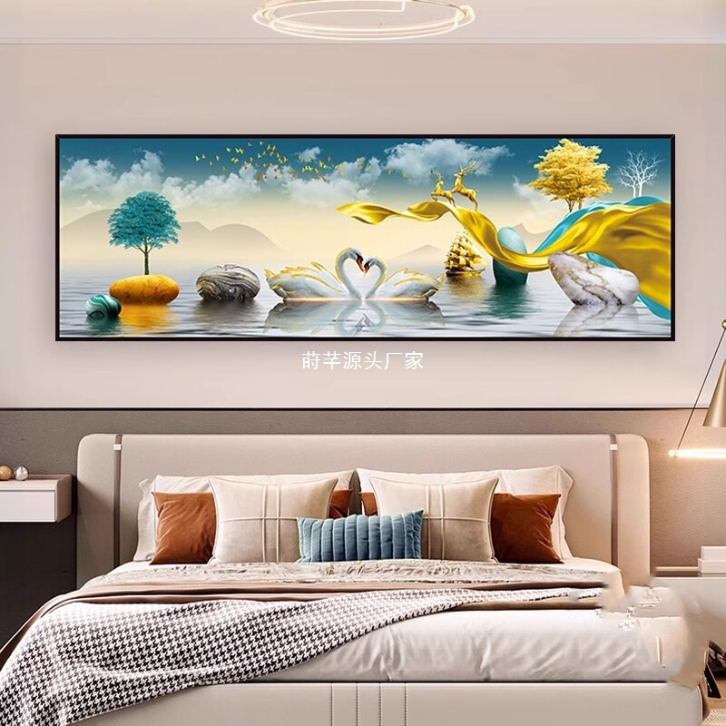 寝室のベッドサイドの絵画自己粘着壁ステッカーホテル B&B リビングルームのソファの背景の壁の装飾絵画壁紙ステッカー|undefined
