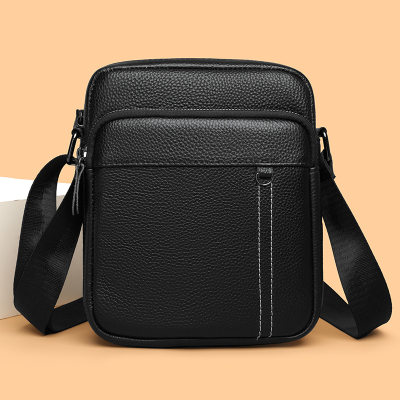 Cross-Border Wholesale Genuine Leather Men's Shoulder Bag, High-End First-Layer Cowhide Crossbody Bag, Large-Capacity Casual Business Backpack