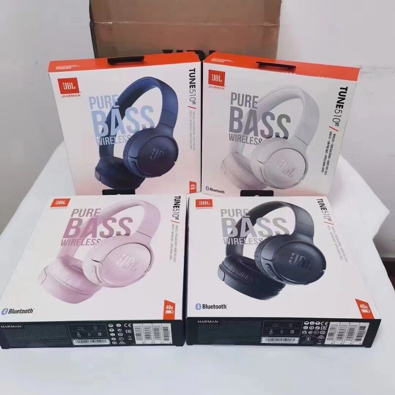 Suitable for Cross-Border Use, Jbl T510Bt Bluetooth Headset, Head-Mounted Call Noise Reduction Wireless Headset, Universal for Mobile Phones and Gifts