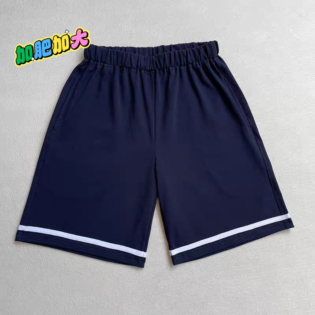 Chubby baby shorts with stripes, trendy new school pants for elementary school students, plus shorts for overweight babies.
